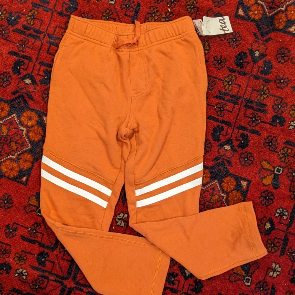 Tea Collection Speedy Striped Joggers in Copper - Size 6